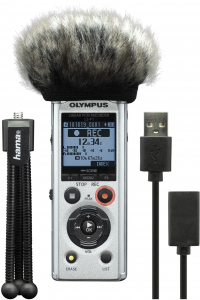 Olympus LS-P1 Video Kit - reportofon Podcaster Kit inc mini Tripod, Windscreen and USB Cable [0]