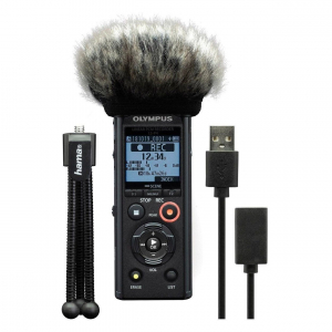 Microfoane / Reportofoane - Olympus LS-P4 Video Kit -  reportofon Podcaster Kit Digital Recorder Pack tripod, extension cable and windshield