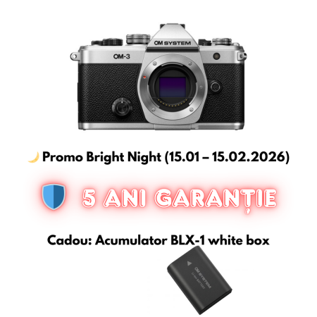 Aparate Foto Mirrorless - om-system-om-3-mirrorless-micro-four-thirds-body-negru-fata.webp