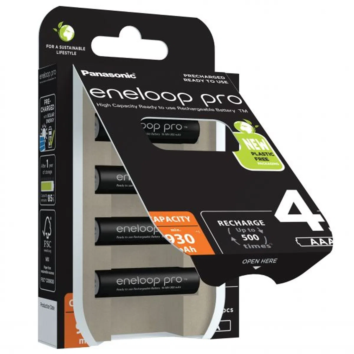 Panasonic Eneloop Pro - acumulatori R3 AAA 930mAh set 4 bucati - Plastic free [1]