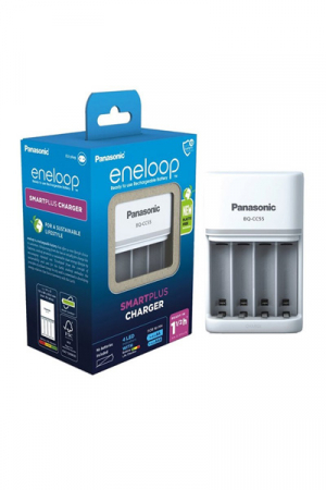 Acumulatori AA/AAA (R6/R3)) si incarcatoare - Panasonic Smart & Quick Charger BQ-CC55 + Nu include acumulatori AA (R6) sau AAA - Free Plastic