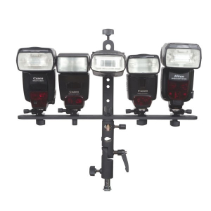 Adaptoare stativ port umbrela si blitz TTL - Phottix FTx3 Flash bar - suport pentru 5 blitz-uri