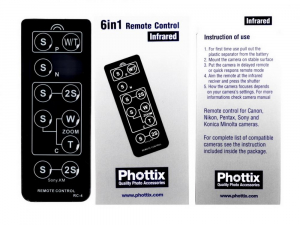 Telecomenzi - Phottix IR telecomanda infrarosu 6 in 1 universala