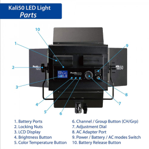 Phottix Kali 50 - Lampa video LED cu voleti [4]