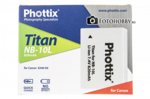 Phottix NB-10L , acumullator foto pentru Canon G1X, G15, SX40, SX50 [3]
