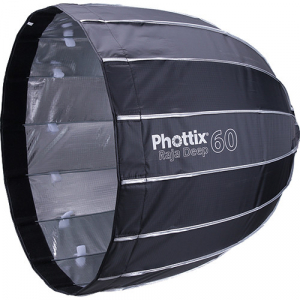 Studio/Lumini si accesorii - Phottix Raja Deep Quick-Folding Softbox parabolic 60cm + grid + montura Bowens