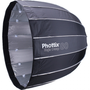 Studio/Lumini si accesorii - Phottix Raja Deep Quick-Folding Softbox parabolic 80cm + grid + montura Bowens