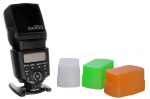 Bounce-uri, Softbox-uri - Phottix set 3 bounce diffusere colorate pentru Canon 430EX II