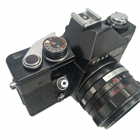 Aparate foto SLR (pe film) (SH) - Praktica LLC + Oreston 50mm f/1.8 – Cameră SLR pe film 35mm cu obiectiv luminos Meyer-Optik Görlitz