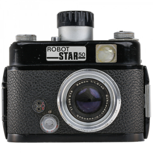 Robot Star 50 – aparat foto pe film 35mm, fabricat în Germania, mecanism automat cu arc [1]