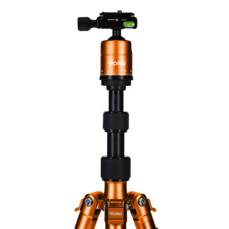 Rollei Compact Traveler No.1 - kit trepied + cap cu bila , negru / portocaliu [2]