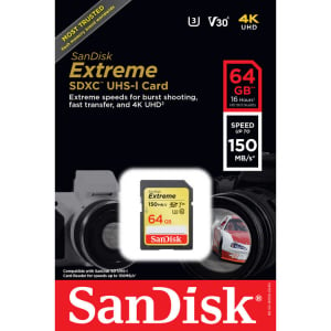 SanDisk Extreme SDXC 64GB, 150MB/s, V30, UHS-I (SDSDXV6-064G-GNCIN) [1]