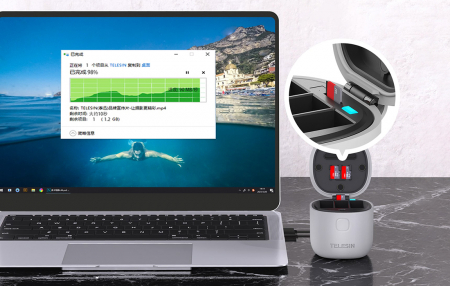 Set Incărcator de tip All-in cu 3 canale + două baterii pentru Hero8 complet decodate pentru Go Pro Hero8 / 7/6/5 - GP-BnG-802 [9]