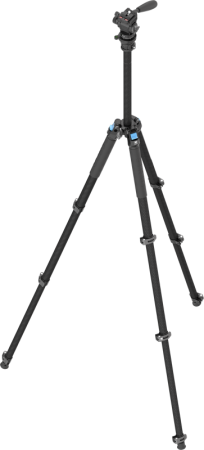 Sirui Carbon Fiber Tripod Kit L-224F + KV-5 – kit trepied foto compact fibră carbon cu cap pan/tilt KV-5 nivelare bol Arca-Swiss, [9]