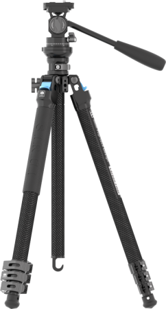Sirui Carbon Fiber Tripod Kit L-224F + KV-5 – kit trepied foto compact fibră carbon cu cap pan/tilt KV-5 nivelare bol Arca-Swiss, [18]
