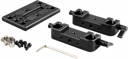 SmallRig 1775 Mounting Plate w/ 15mm Rod Clamps - Placa de prindere cu cleme pentru tija [1]