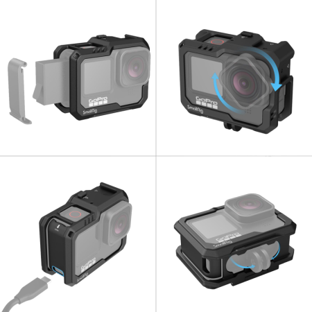 SmallRig 3083 Cage Black For GoPro Hero 9/10/11/12 - Carcasa de tip cage pentru  GoPro Hero 9/10/11/12 [8]