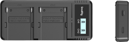 SmallRig 4086 Battery Charger For NP-F970 Batteries – încărcător dual cu fast charging, ecran LCD, intrare USB-C și Micro USB, compatibil Sony NP-F550/F570/F730/F750/F770/F930/F950/F960/F970 [31]