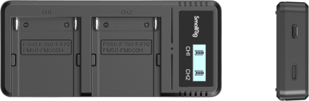 SmallRig 4086 Battery Charger For NP-F970 Batteries – încărcător dual cu fast charging, ecran LCD, intrare USB-C și Micro USB, compatibil Sony NP-F550/F570/F730/F750/F770/F930/F950/F960/F970 [52]