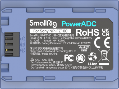 SmallRig 4265 Camera Battery USB-C Rechargable NP-FZ100 [6]