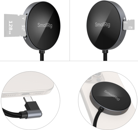 SmallRig 4870 Card Reader SD4.0 - Cititor de carduri de memorie SD, SDHC, SDXC, TF, Micro SD, Micro SDXC și Micro SDHC [11]