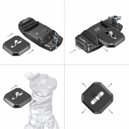 SmallRig 5053 Camera Clip with Quick Release Mount Plate Kit - Placă de eliberare rapidă compatibilă cu Arca Swiss [3]