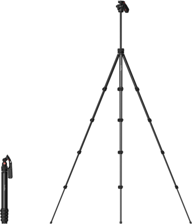 SmallRig 5473 Video Tripod compact din aliaj de aluminiu cu clemă telefon integrată și nivel cu bulă [9]