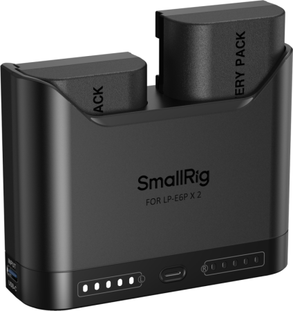 Kit Turbo SmallRig 5485: Încărcător 22.5W + 2 Baterii Canon LP-E6P [36]