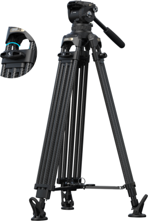 SmallRig 5578 FSD18 FreeSpeed Heavy-Duty Carbon Fiber Tripod – trepied video profesional fibră carbon cu cap fluid integrat, sistem FreeSpeed [11]