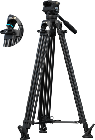 SmallRig 5579 FSD16 FreeSpeed Heavy-Duty Aluminum Alloy Tripod – trepied video profesional cu cap fluid integrat, sistem FreeSpeed desfășurare rapidă [11]