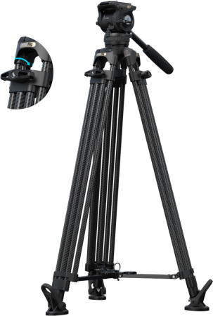 SmallRig 5580 FSD16 FreeSpeed Heavy-Duty Carbon Fiber Tripod – trepied video profesional fibră carbon cu cap fluid integrat, sistem FreeSpeed desfășurare rapidă [3]