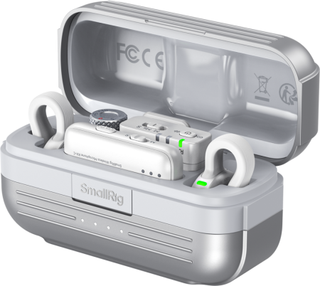 Accesorii Aparate Digitale - SmallRig 5716 S70 Wireless Microphone with Multi-Device Compatibility White – sistem microfon wireless 2 persoane 2.4GHz