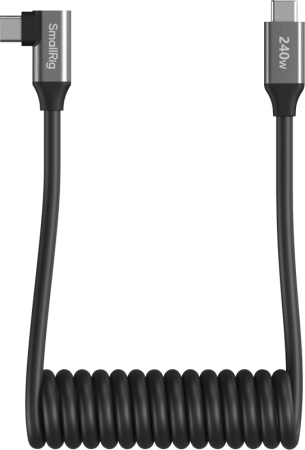 SmallRig 5730 – Cablu USB-C Spiralat Drept la Unghi, 240W PD 3.1, USB 2.0 [4]