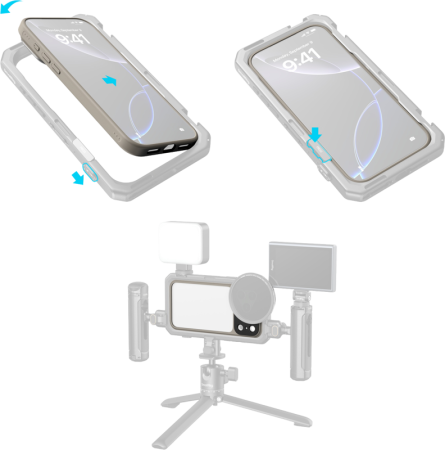 SmallRig 5791 FilMov Lightweight Photography Bumper Case for iPhone 17 Pro (Gray) – husă foto bumper TPU + aliaj aluminiu iPhone 17 Pro gri [5]