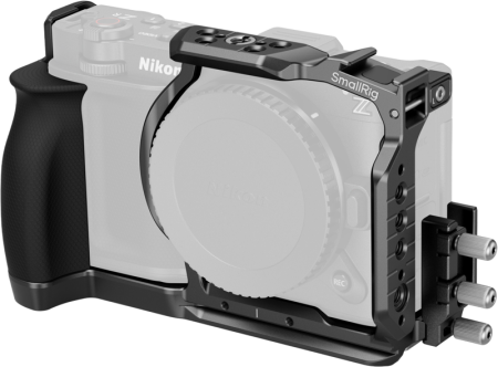 Carcase de tip Cage, pentru integrare in sisteme video complexe - SmallRig 5904 HawkLock Quick Release Cage Nikon ZR – Cage aliaj aluminiu formfitting cu sistem HawkLock, placă Arca-Swiss integrată, șine NATO top+lateral, 1 cold shoe, clemă Micro-HDMI+USB-C, cheie m