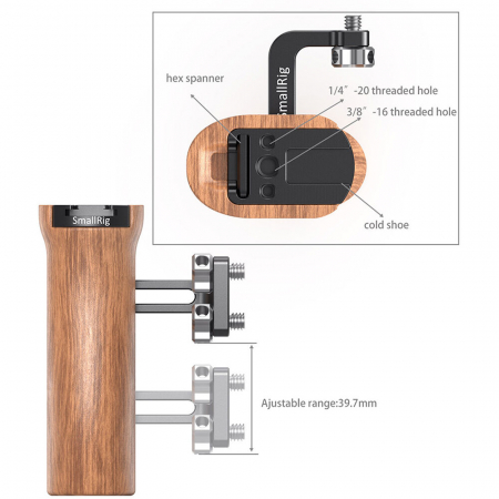 SmallRig Wooden Universal Side Handle 2093 [1]