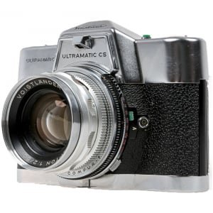 Aparate foto de colectie reflex, format 24x36mm - Voigtländer Ultramatic CS – aparat SLR german cu Septon 50mm f/2, rar, colectibil