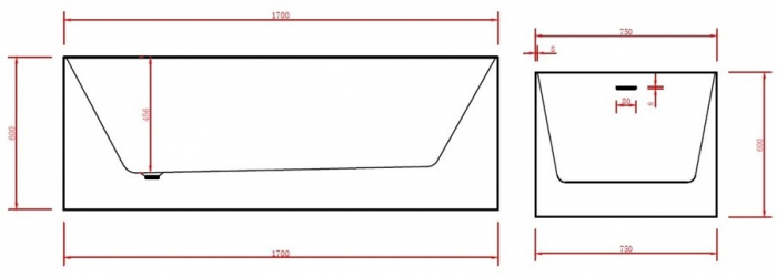 Cada freestanding dreptunghiulara 170x75 Mith [4]