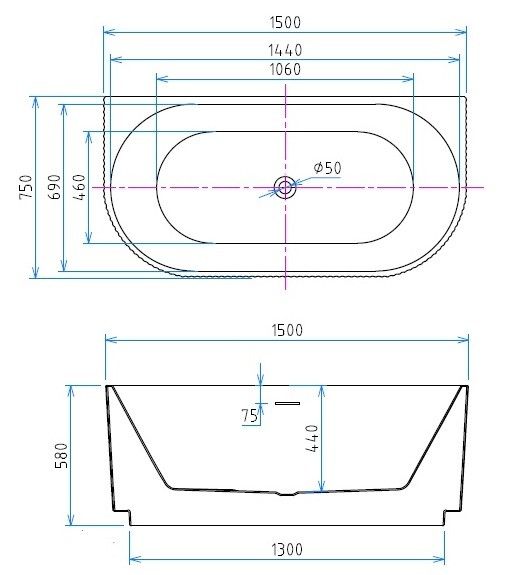 Cada freestanding lipita la perete 150x75 Monza [10]