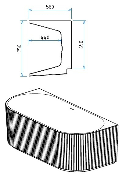 Cada freestanding lipita la perete 150x75 Monza [11]