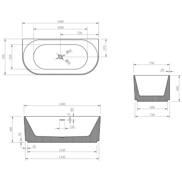 Cada freestanding lipita la perete 150x75 Pollux [8]