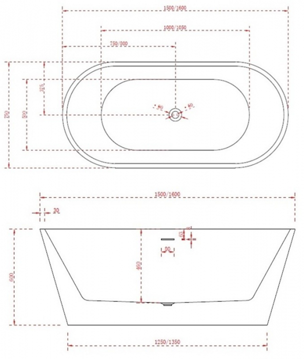 Cada freestanding ovala 160x75 Simple Round [3]