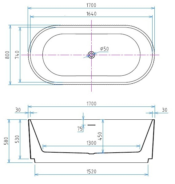 Cada freestanding ovala 170x80 Como [10]