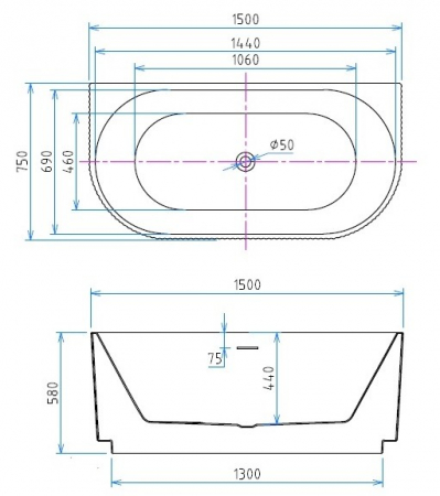 Cada freestanding lipita la perete 150x75 Monza [9]