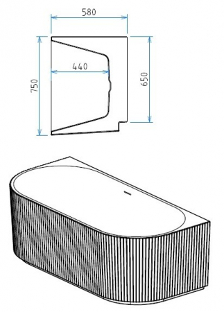 Cada freestanding lipita la perete 150x75 Monza [10]