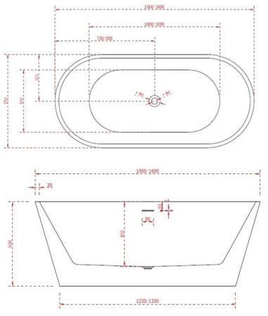 Cada freestanding ovala 160x75 Simple Round [2]