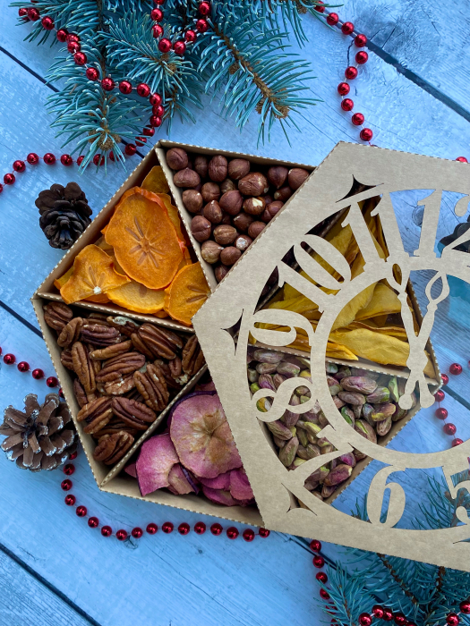 craciun regal cadou premium cu fructe deshidratate și nuci rafinate [2]