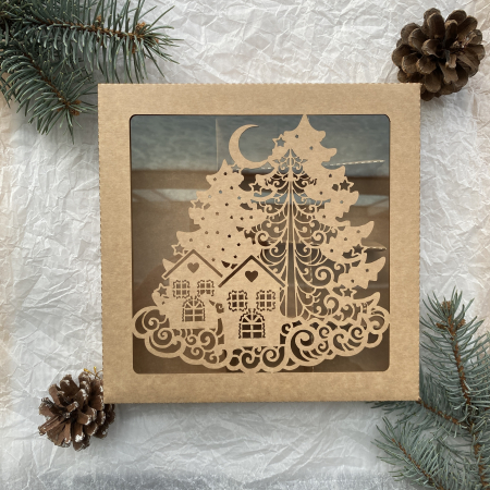 DIY - Cutie carton cu design de iarnă
