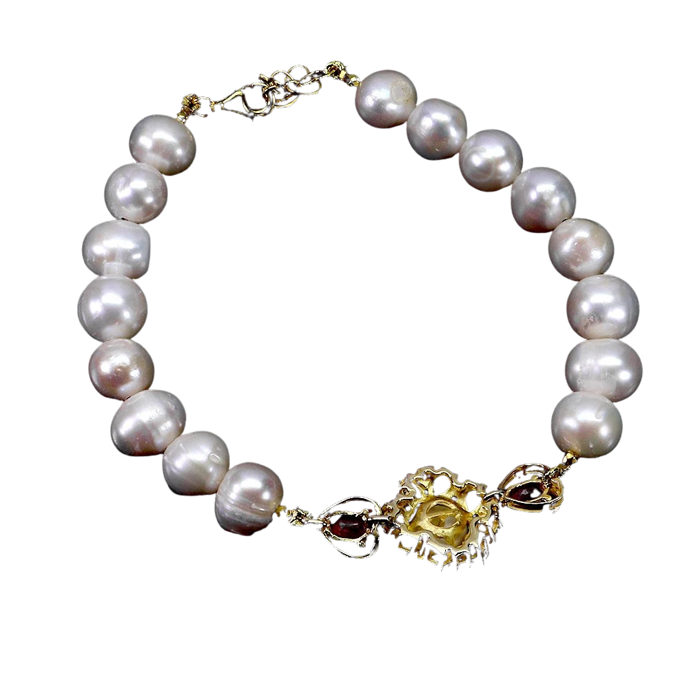 Bratara argint crom-diopsid, perle [3]