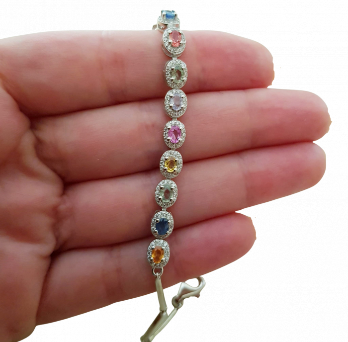 Bratara argint safir multicolor [4]